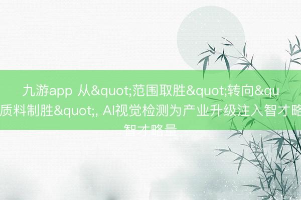 九游app 从"范围取胜"转向"质料制胜"， AI视觉检测为产业升级注入智才略量