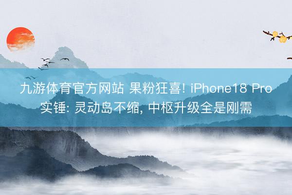 九游体育官方网站 果粉狂喜! iPhone18 Pro实锤: 灵动岛不缩， 中枢升级全是刚需
