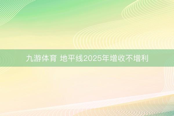 九游体育 地平线2025年增收不增利