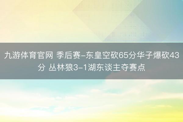 九游体育官网 季后赛-东皇空砍65分华子爆砍43分 丛林狼3-1湖东谈主夺赛点